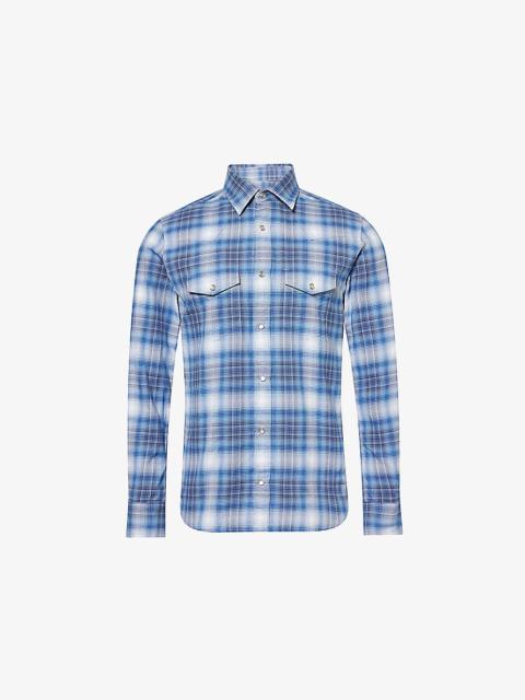 TOM FORD Slim-Fit Western Check Cotton Shirt