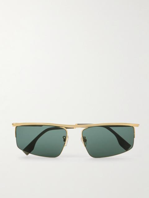 FENDI Travel Aviator-style Gold-tone Sunglasses