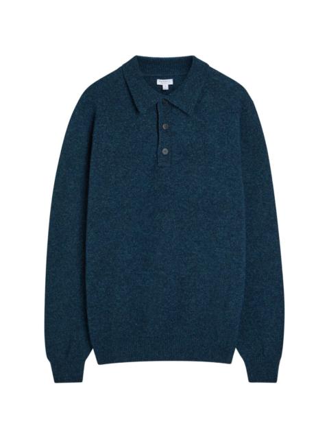 Sunspel buttoned knitted polo shirt