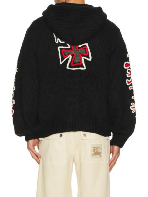 RICE NINE TEN Hand Kinitted Sk8 Zip Hoodie