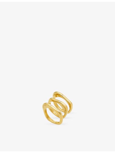 MISSOMA Harris Reed Self-Love 18ct Yellow-Gold Plated Brass Stacking Rings
