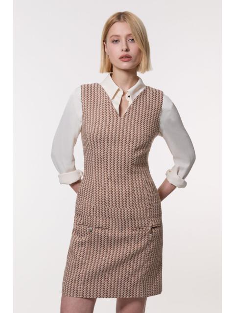 KAREN MILLEN Jacquard Tailored Sleeveless Mini Dress