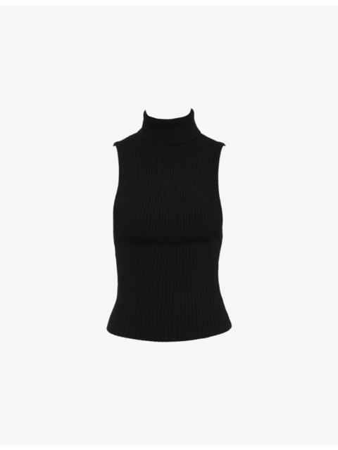 House of CB Dina Backless Ribbed-Knit Vest