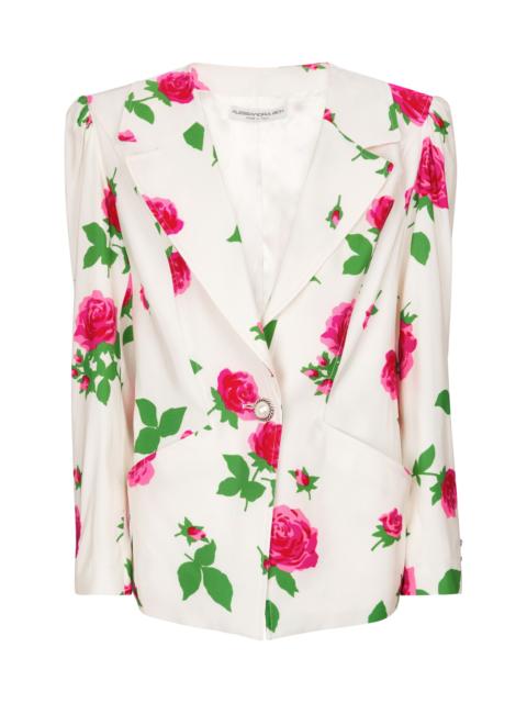 Alessandra Rich Floral faille blazer