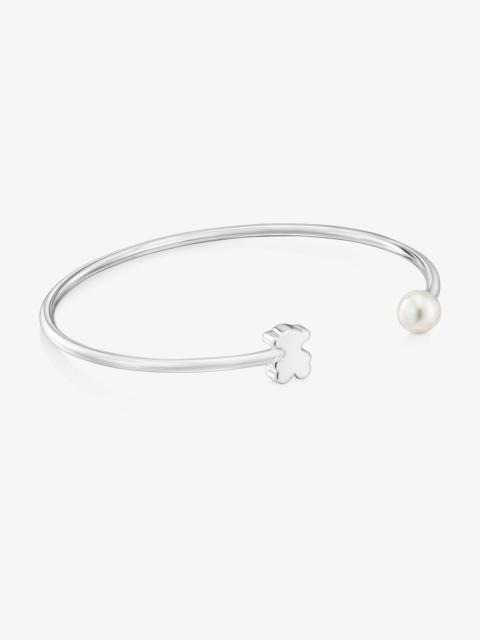 TOUS Silver Bangle with cultured pearl Sweet Dolls