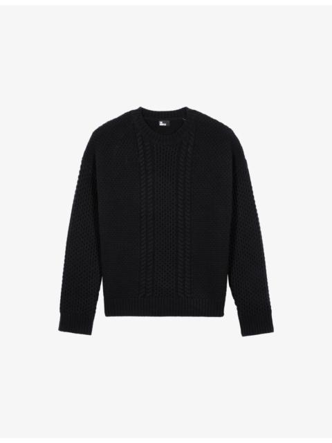 The Kooples Textured Round-Neck Stretch-Wool Jumper