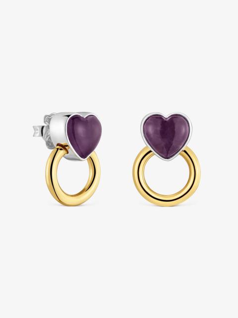 TOUS Two-tone Hoop earrings with amethyst TOUS Gem Power