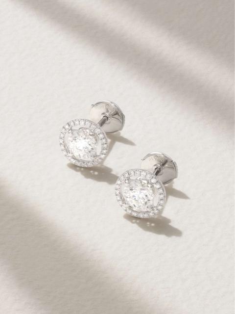Aura Solitaire platinum diamond earrings Silver