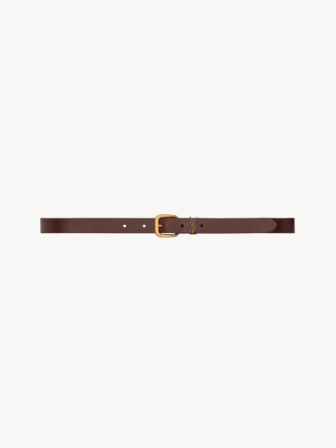 SAINT LAURENT CASSANDRE RECTANGULAR BUCKLE BELT IN LEATHER