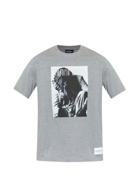EMPORIO ARMANI graphic-print cotton T-shirt