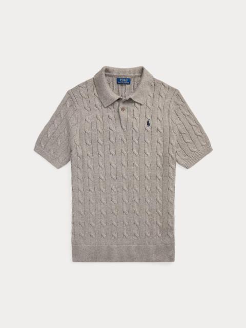 Polo Ralph Lauren Cable-Knit Cotton Polo Sweater