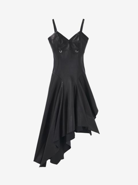Alexander McQueen Asymmetric Draped Leather Dress