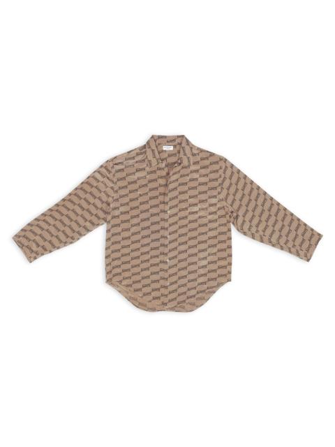 BALENCIAGA Women's BB Monogram Minimal Shirt - Beige Brown