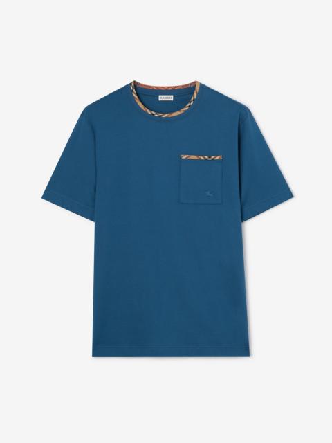 Burberry Check Trim Cotton T-shirt