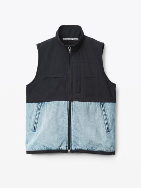 Alexander Wang NYLON COMBO VEST IN DENIM