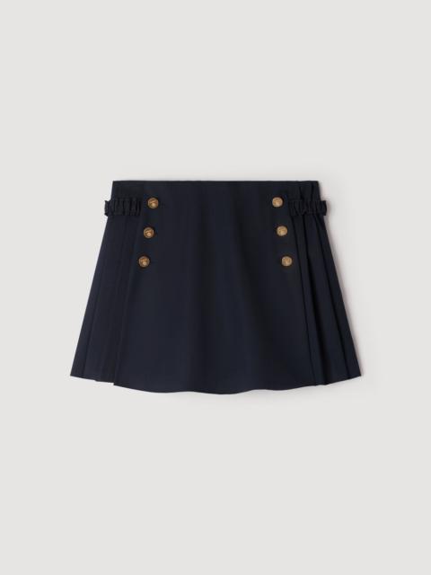 Sandro WOOL SKORT WITH BUTTONS