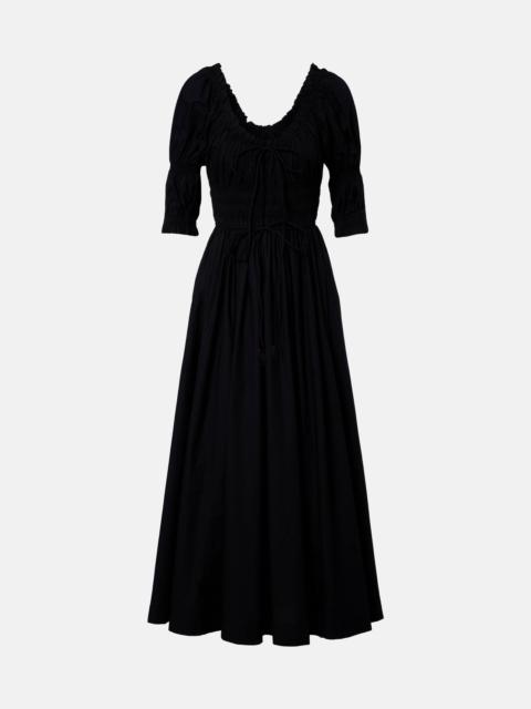 DÔEN Shirred cotton midi dress