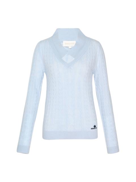 SHUSHU/TONG V-Neck Cable Knit Sweater