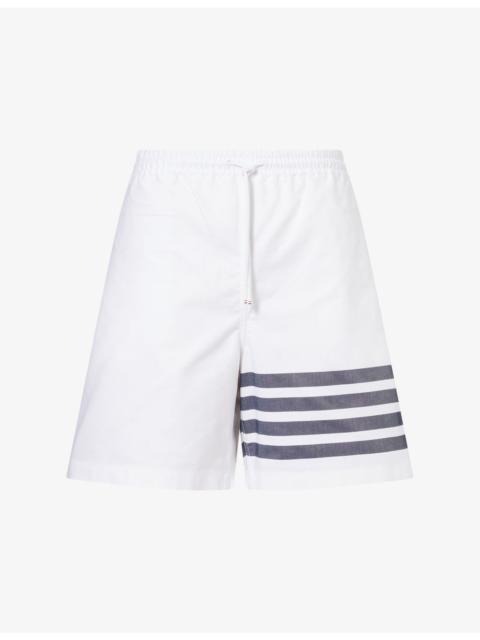 Thom Browne Oxford 4-Bar Rugby Cotton Shorts