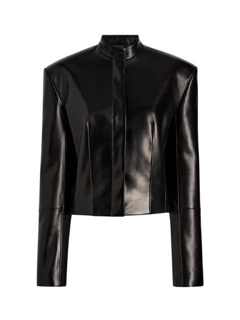 KHAITE Yoko Plonge Leather Jacket black