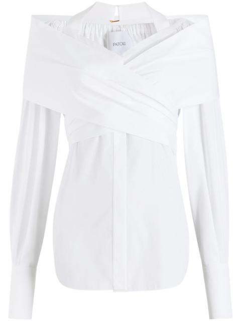 PATOU wrap poplin blouse