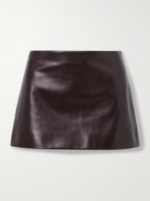 KHAITE Jett Leather Mini Skirt