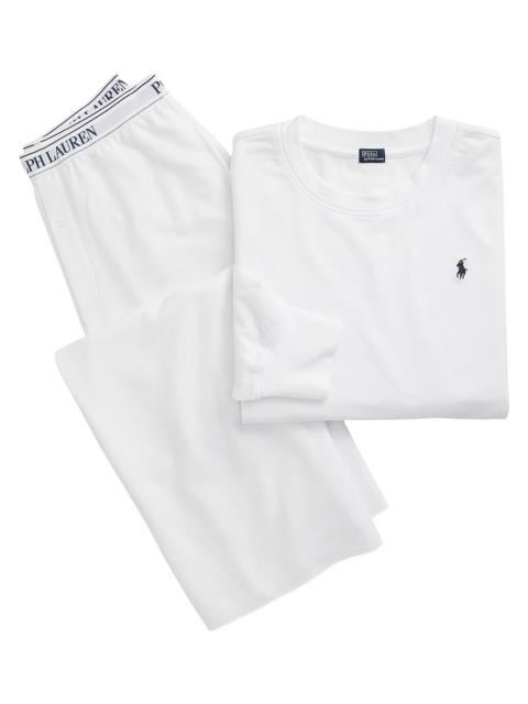 Polo Ralph Lauren Women's French Terry 2-Piece Pajama Set - White Cloud