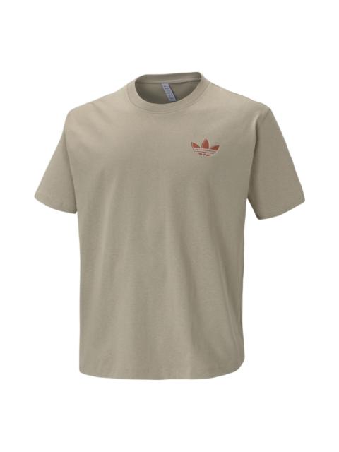 adidas originals Cotton Logo Short Sleeve Unisex Brown T-Shirt H47113