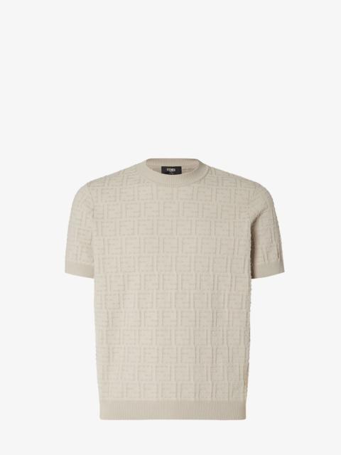 FENDI Sweater Light gray FF cotton Selleria pullover