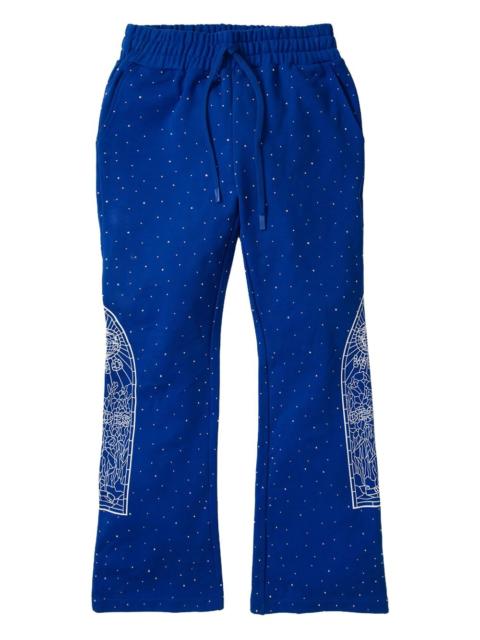 WHO DECIDES WAR rhinestone-embellished track pants
