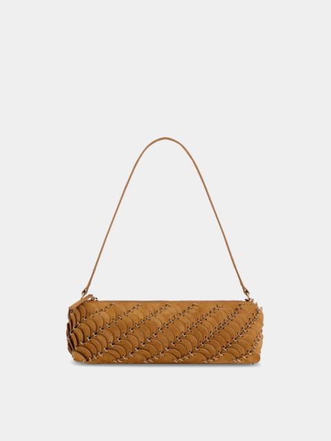 rabanne BAGUETTE BAG IN CAMEL NUBUCK LEATHER AND GOLD FINISHING