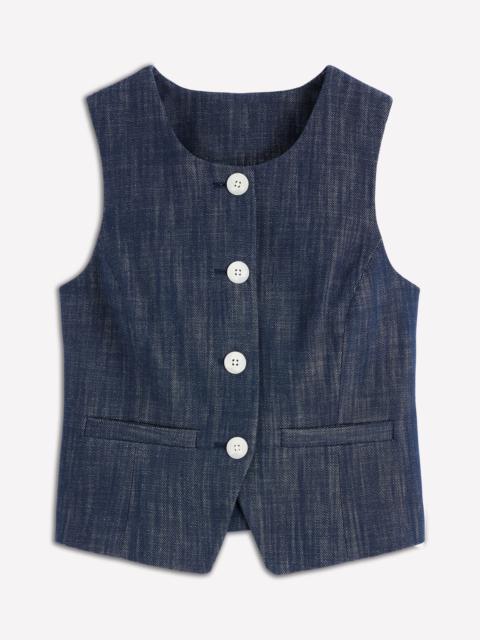 BODEN Tailored Twill Waistcoat-Navy, Indigo