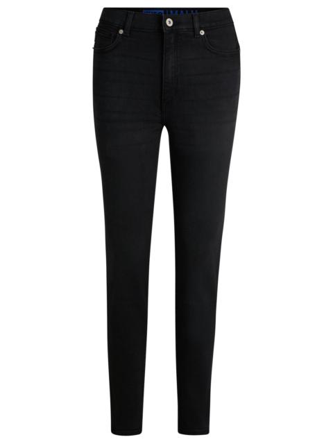 HUGO SKINNY-FIT JEANS IN BLACK STRETCH DENIM