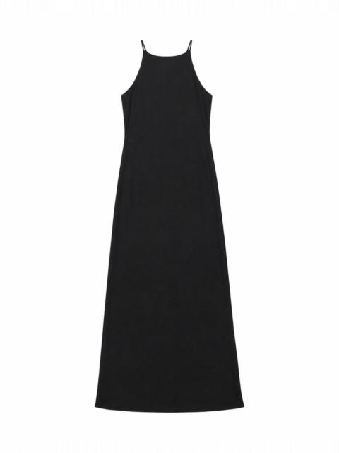 The Kooples LONG BLACK SATIN DRESS WITH A CROSSOVER BACK