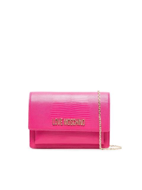Moschino logo-plaque satchel bag