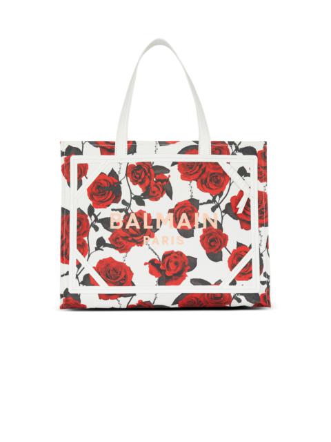 B-Army Medium canvas tote bag with a Roses print