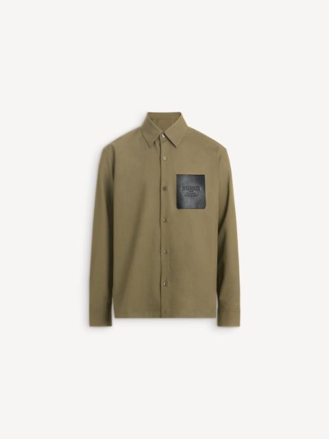 Balmain Wool overshirt with leather Balmain Vintage label
