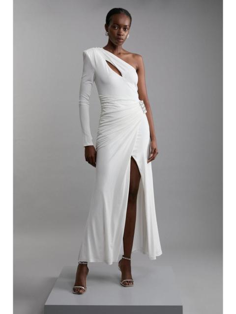 KAREN MILLEN Premium Viscose Jersey Hardware Maxi Dress