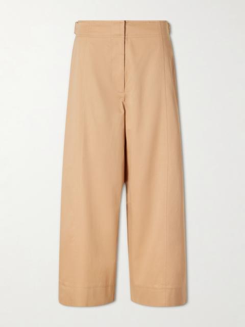 ULLA JOHNSON Sascha Cotton-twill Wide-leg Cropped Pants
