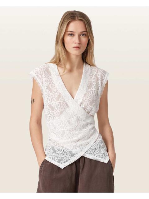 ALLSAINTS VERA SLEEVELESS WRAP BLOUSE
