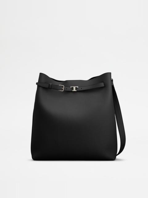 Tod's HOBO BAG IN LEATHER MEDIUM - BLACK