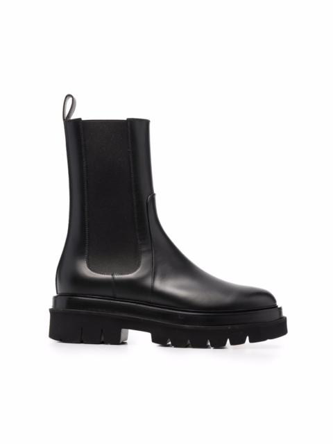 Santoni chunky leather ankle boots