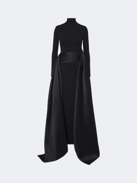 SOLACE LONDON Olivia satin-trimmed crêpe gown