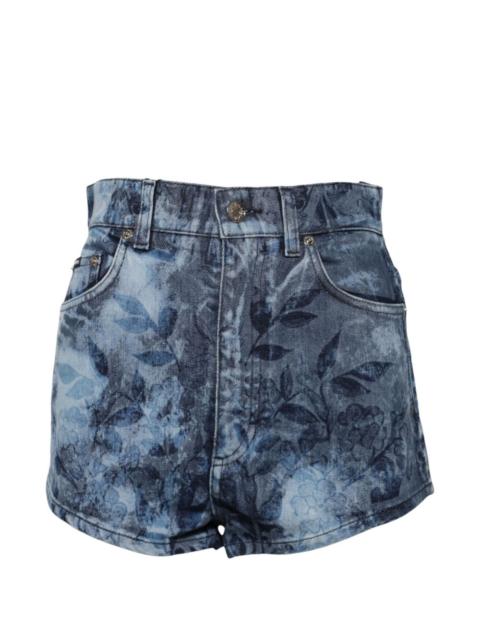 Dolce & Gabbana floral-print denim shorts