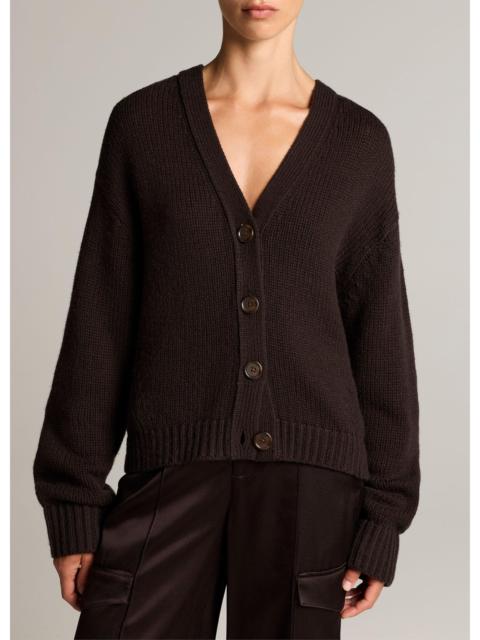Vince Wool-Cashmere Boxy V-Neck Cardigan