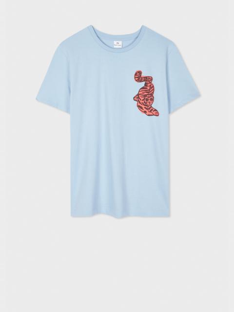 Paul Smith Women's Dusky Blue 'Tiger' T-Shirt
