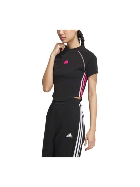 adidas (WMNS) adidas Dance Crop T-Shirt 'Black Pink' JJ1114