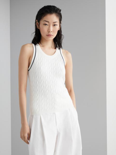 Brunello Cucinelli Cotton cable knit top
