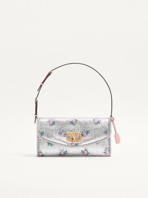 Valentino VALENTINO GARAVANI DEVAIN SMALL SHOULDER BAG IN FLORAL LUREX JACQUARD FABRIC