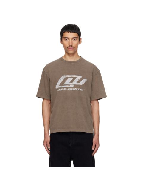 Off-White Brown 'OW' Racing Skate T-shirt